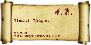 Almási Mátyás névjegykártya
