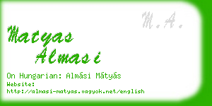 matyas almasi business card